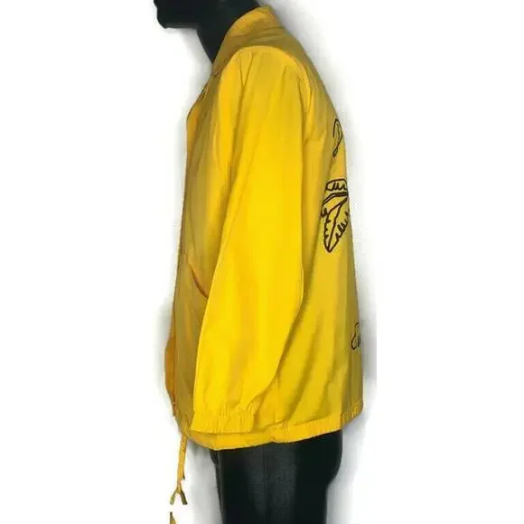 Urban Outfitter BDG Ott Street Palm Tree Coach Jacket Yellow Paradise Forever S - Picture 8 of 9